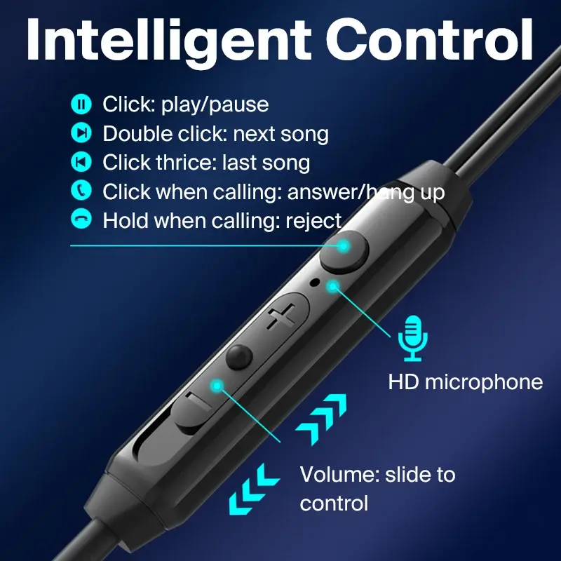 Thumbnail: EARDECO 3.5mm/Type-C Noise Canceling Headphone Wired Headphones Bass Hifi Wired 