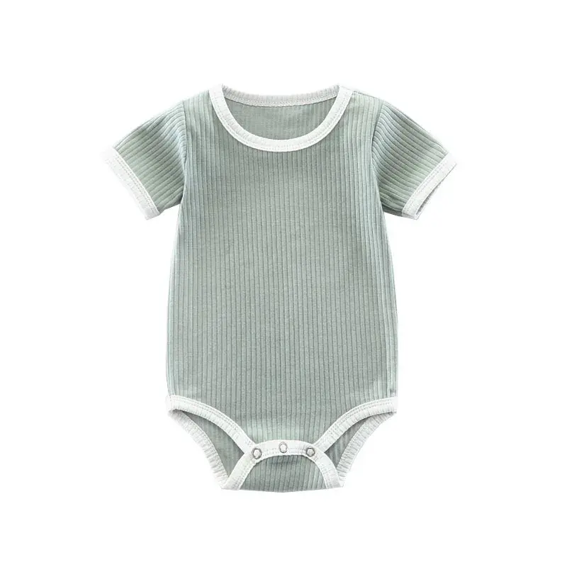 الصورة المصغرة: Baby Boy Girl Bodysuit Short Sleeve Cotton Linen Romper Newborn Jumpsuit One Pie