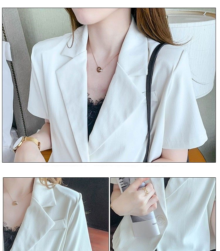 الصورة المصغرة: Summer Office Lady Solid Color Blazers Stylish Single Button Women's Clothing Sh
