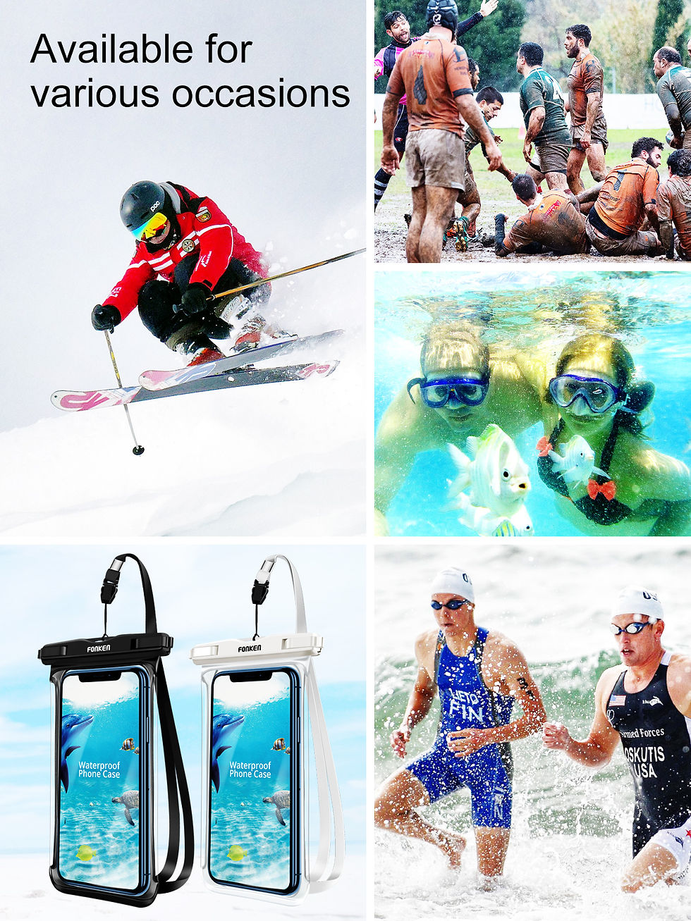 Thumbnail: FONKEN Full View Waterproof Case for Phone Underwater Snow Rainforest Transparen