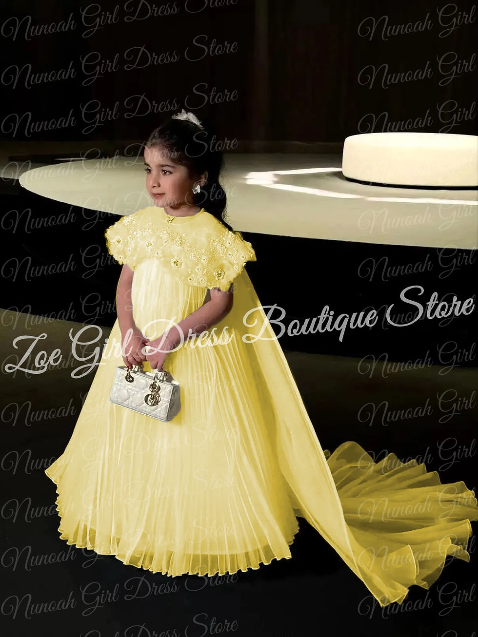 الصورة المصغرة: White Flower Girl Dresses for Wedding Floral Appliques Floor Length Princess Bir