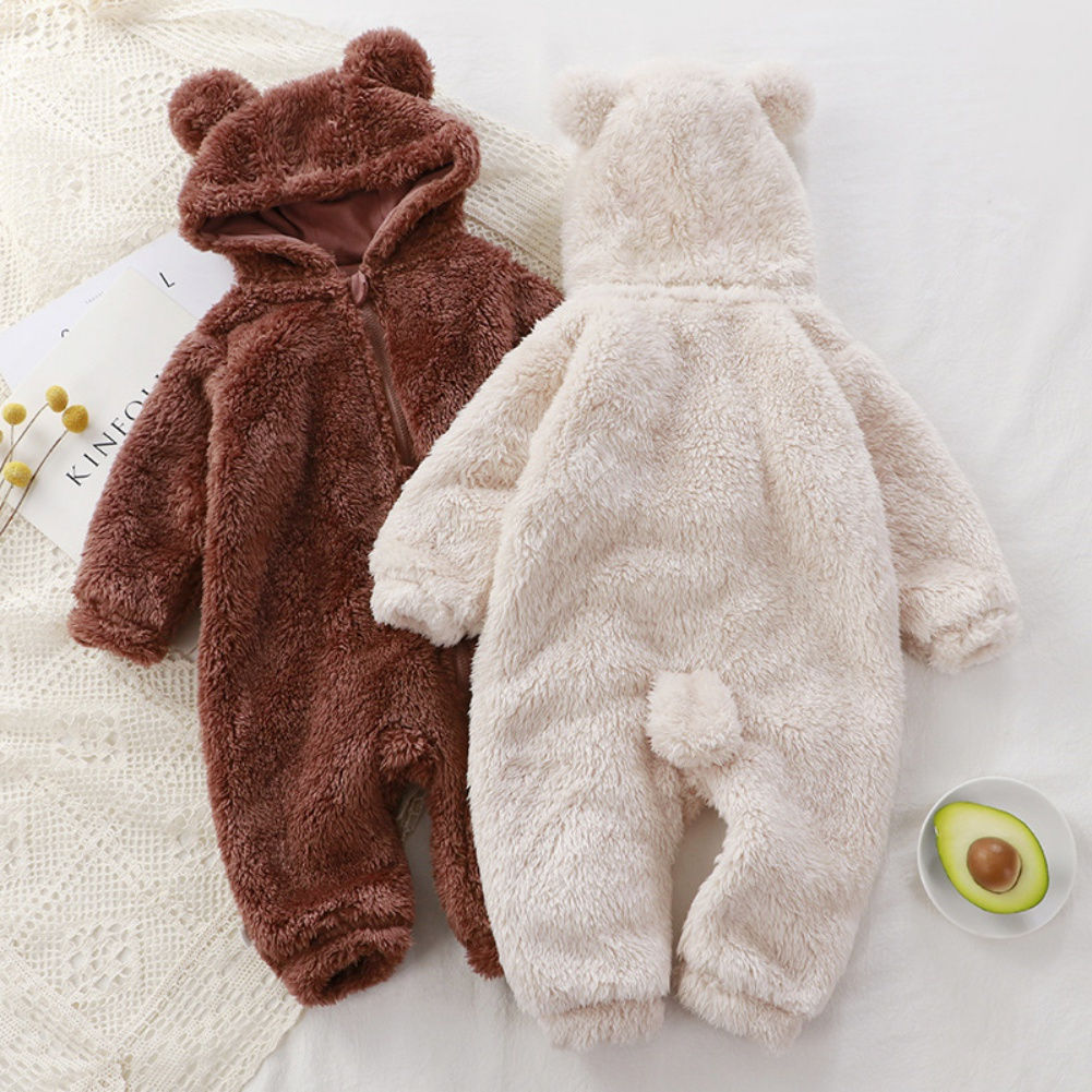Winter Baby Clothes Cute Cartoon Bear Baby Rompers Pajamas Cotton Infant Boy Gir