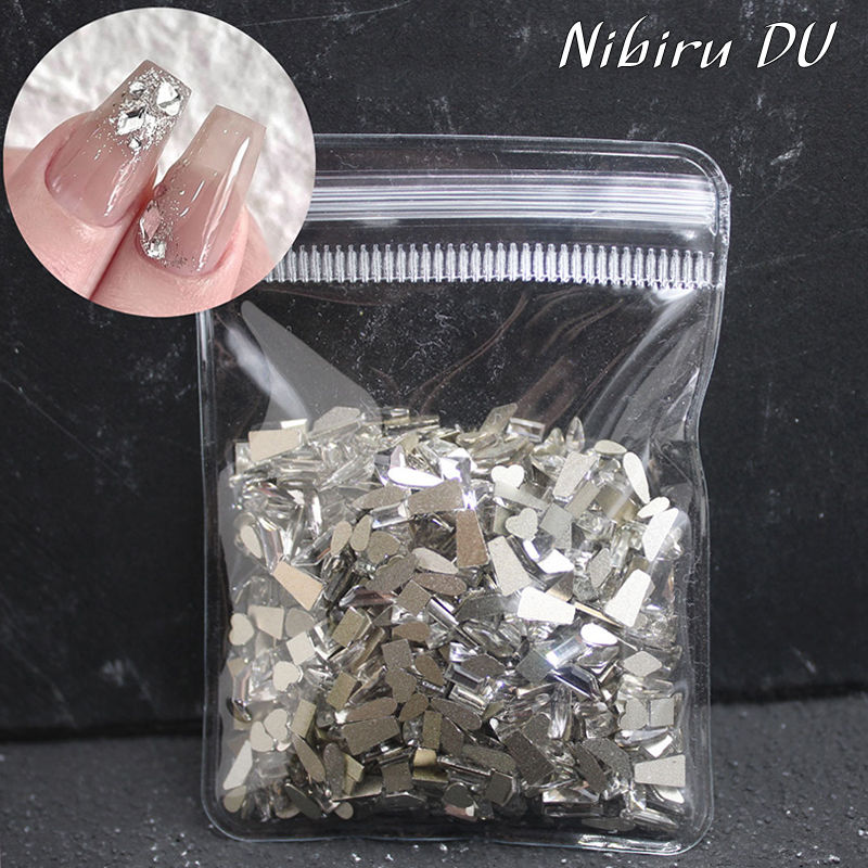 200/50PCS Crystal White Nail Art Accessories Rhinestones Mini Diamond Stone Flat