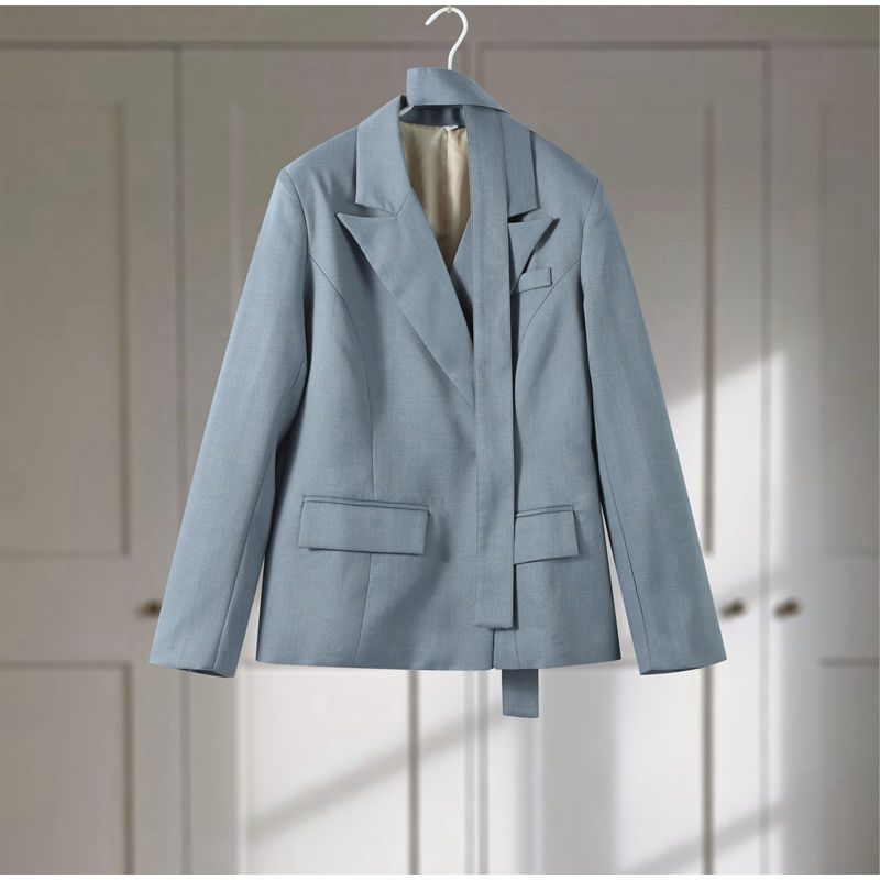 الصورة المصغرة: Elegant Slim Solid Women's Blazers Lapel One Button Shoulder Pads Long Sleeve Ja
