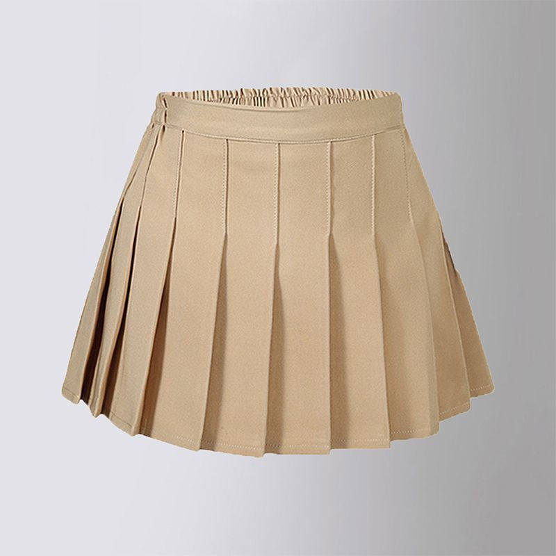 الصورة المصغرة: Summer Baby Girls Cake Skirts Solid Elastic Waist Children Girl Pleated Skirts H