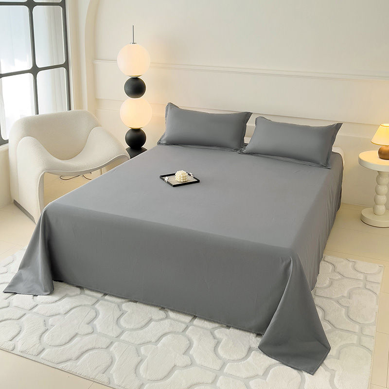 Thumbnail: 1 PC Sky Blue Bed Sheet Single / Queen / King Flat Sheet for Adults Skin-Friendl