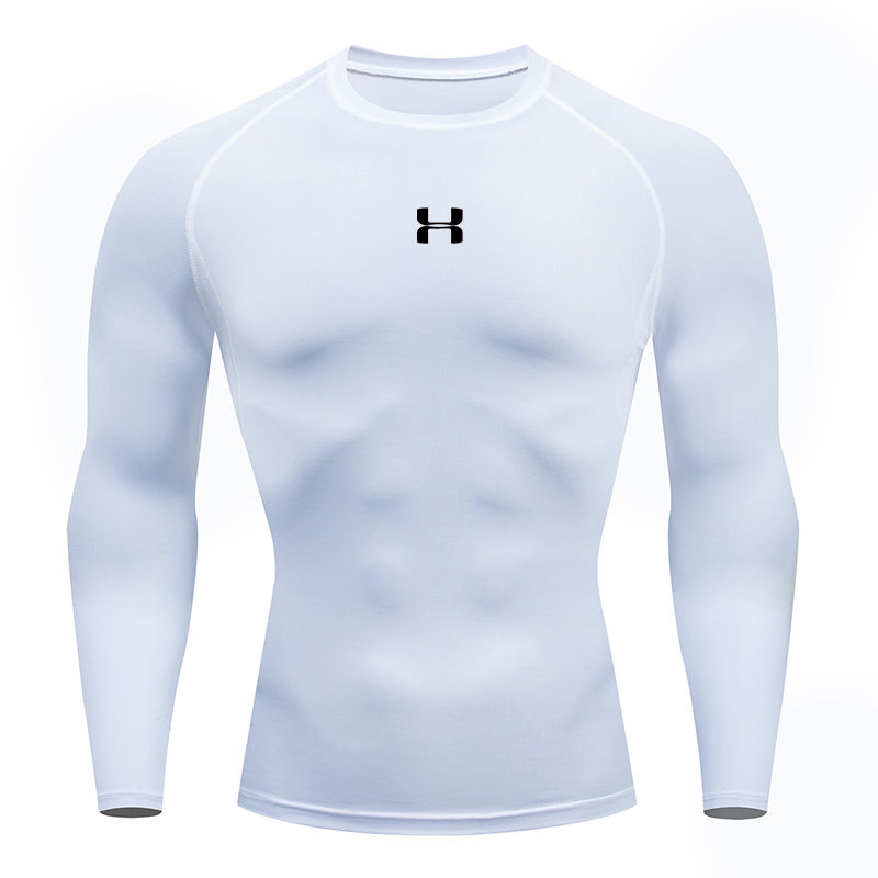 Thumbnail: Men Running Compression T-shirt Long sleeves Sport Tees Gym Fitness Sweatshirt M