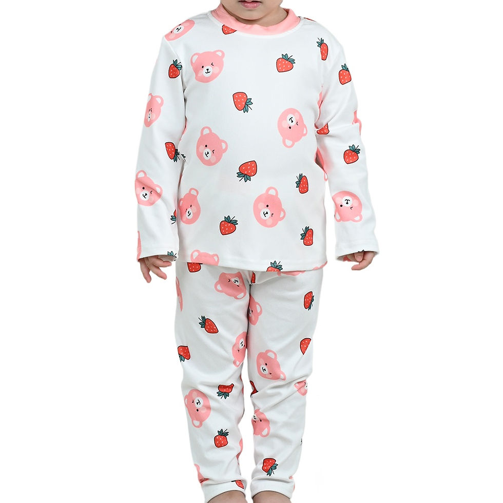 الصورة المصغرة: 1pc Children's Pajama Set Soft Cotton Pajamas With Cute Cartoon Patterns Long-Sl