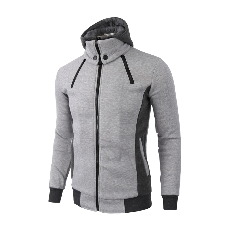 الصورة المصغرة: 2023 Zipper Men Jackets Autumn Winter Casual Fleece Coats Bomber Jacket Scarf Co