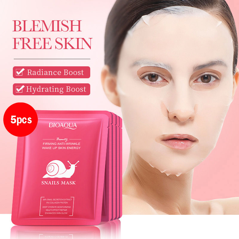 الصورة المصغرة: 5/10pcs BIOAQUA Snail Hyaluronic Acid Retinol Face Mask skincare Moisturizing Hy