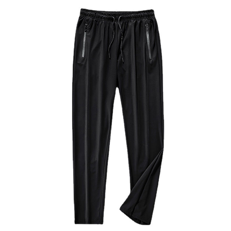 الصورة المصغرة: Summer Ice silk Running Pants Zip Pockets Basketball Wear Thin Daily Jogging Bot