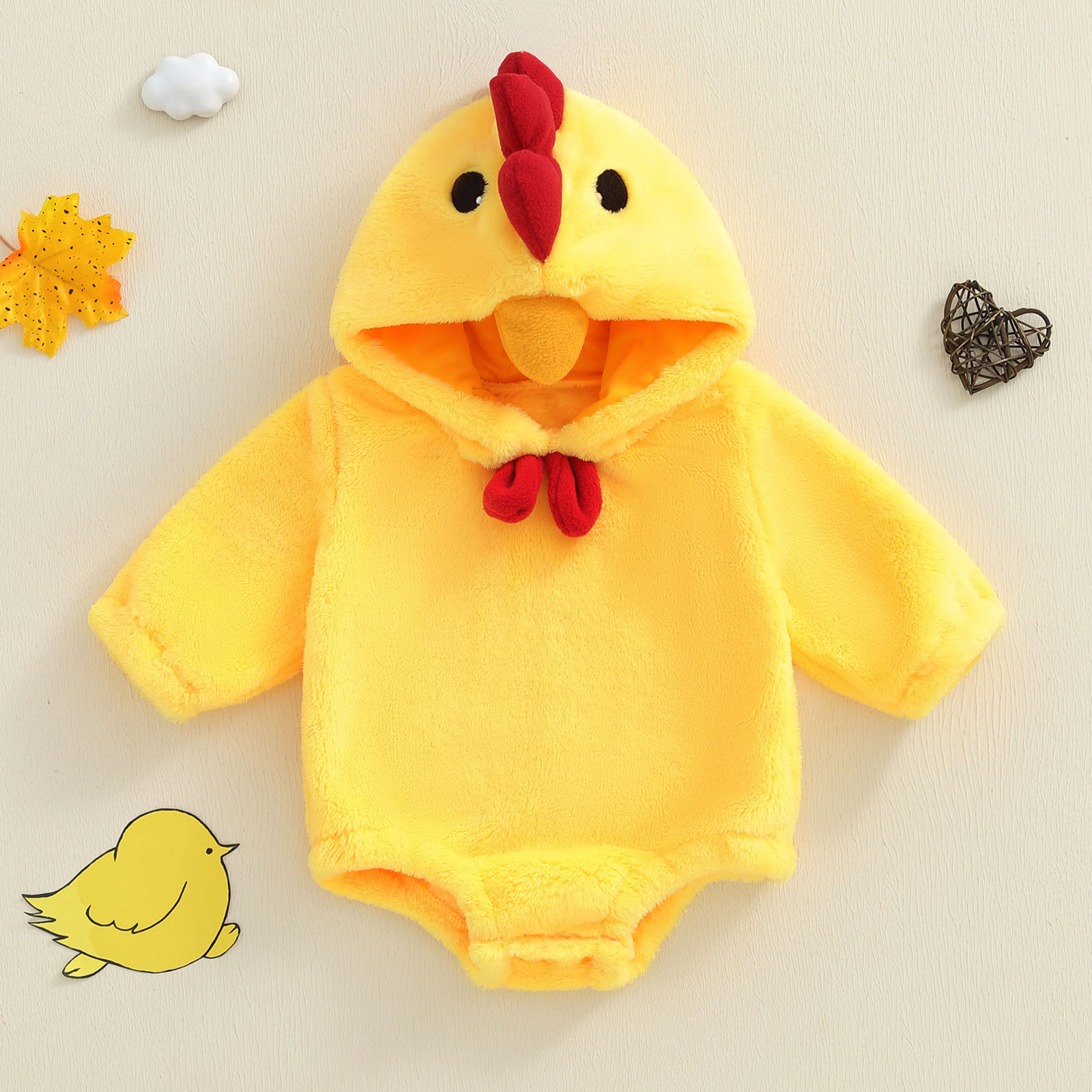 0-24 Months Baby Girls Halloween Casual Romper Long Sleeve Hooded Plush Cartoon