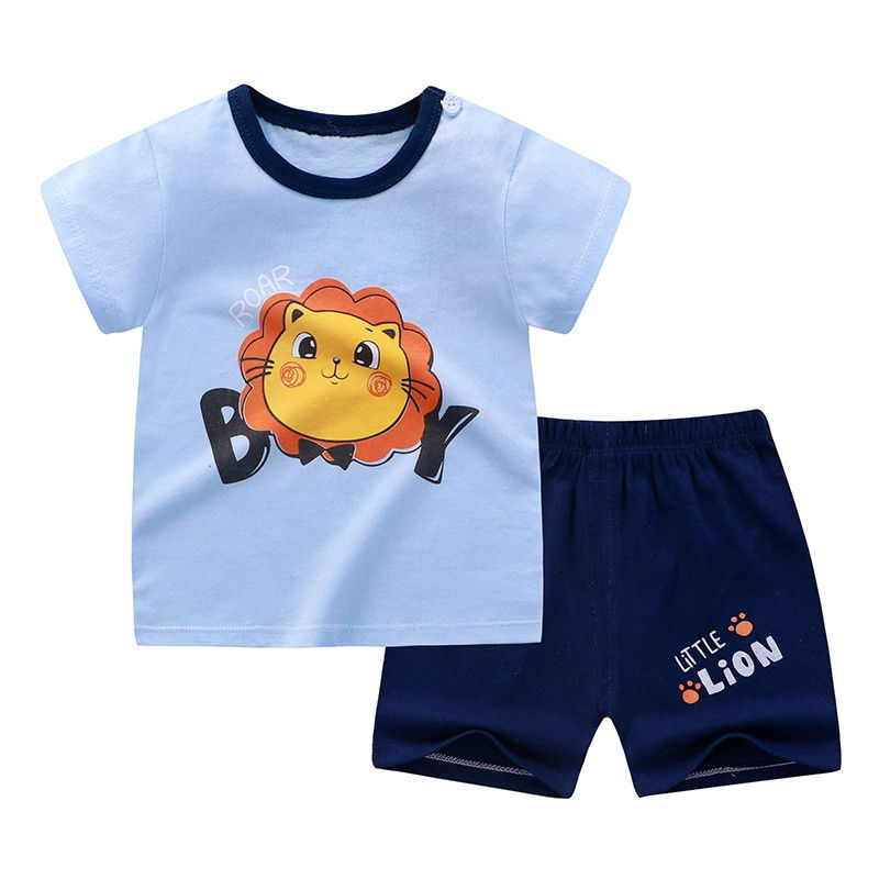 Thumbnail: 0-4years  Chirldren Summer Outfits T-shirt+shorts Boys And Girls  Loose Casual C
