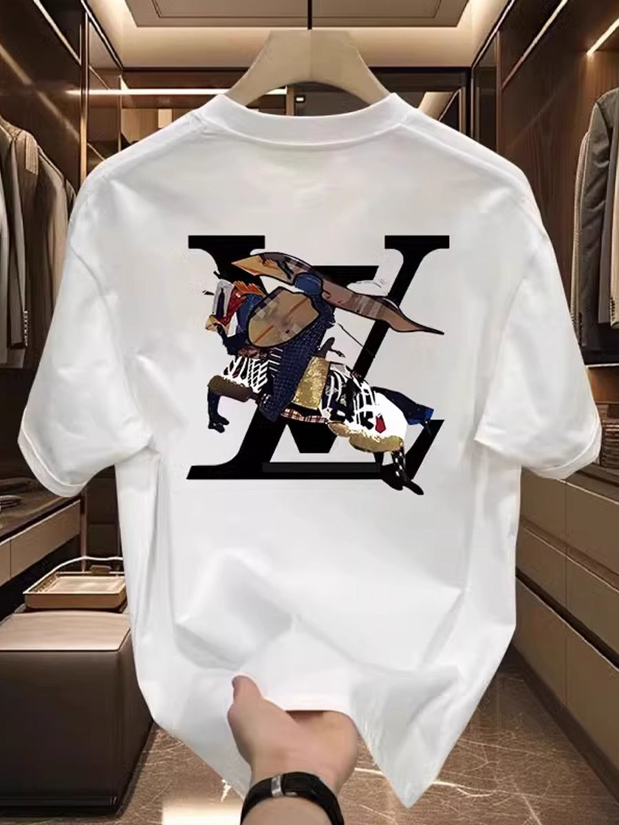 الصورة المصغرة: 25 High-end Light Luxury Trendy Brand Short-sleeved T-shirt Unisex Summer Americ