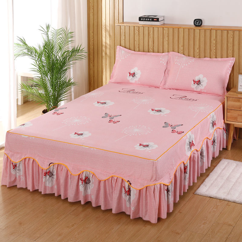 Thumbnail: 3Pcs/Lot Home Textile Luxury Bed Skirt Sheet Ruffle Lace Mattress Cover Soft Flo