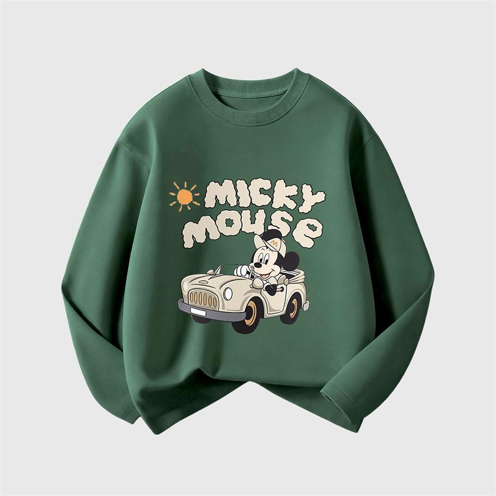 الصورة المصغرة: Long Sleeve T-shirts For Boys Mickey Mouse Crewneck Tops New Style Crewneck Tees
