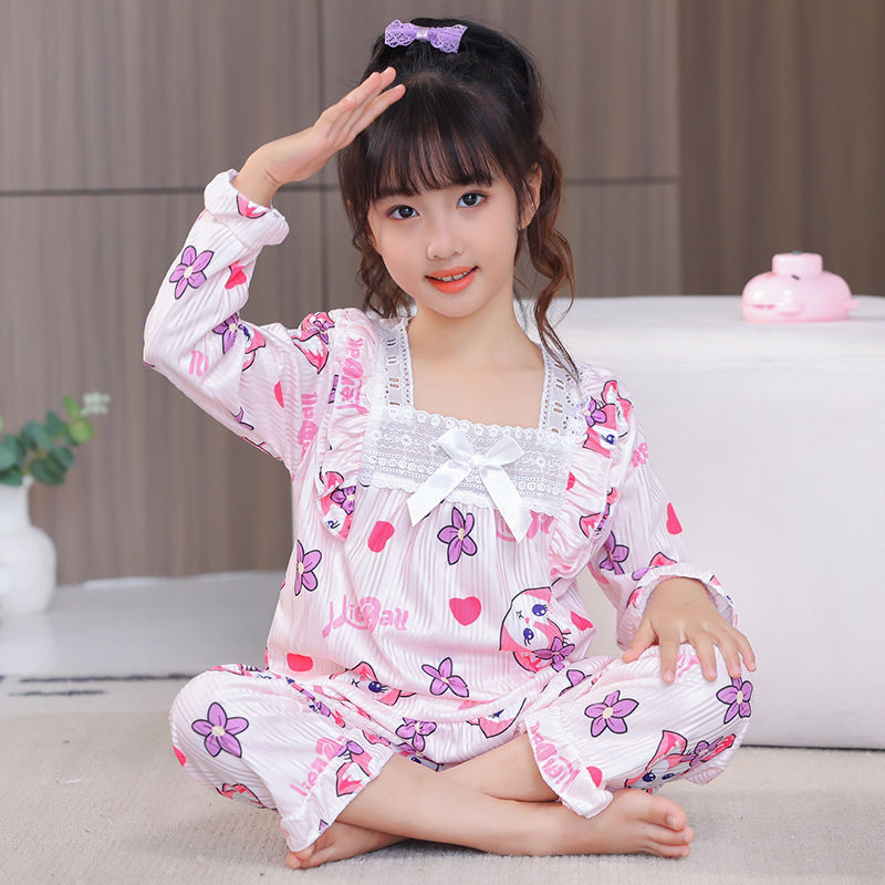 الصورة المصغرة: Kawaii Kuromi Girls Pajama Sets Characteristic Lovely Print Soft Comfortable Gal