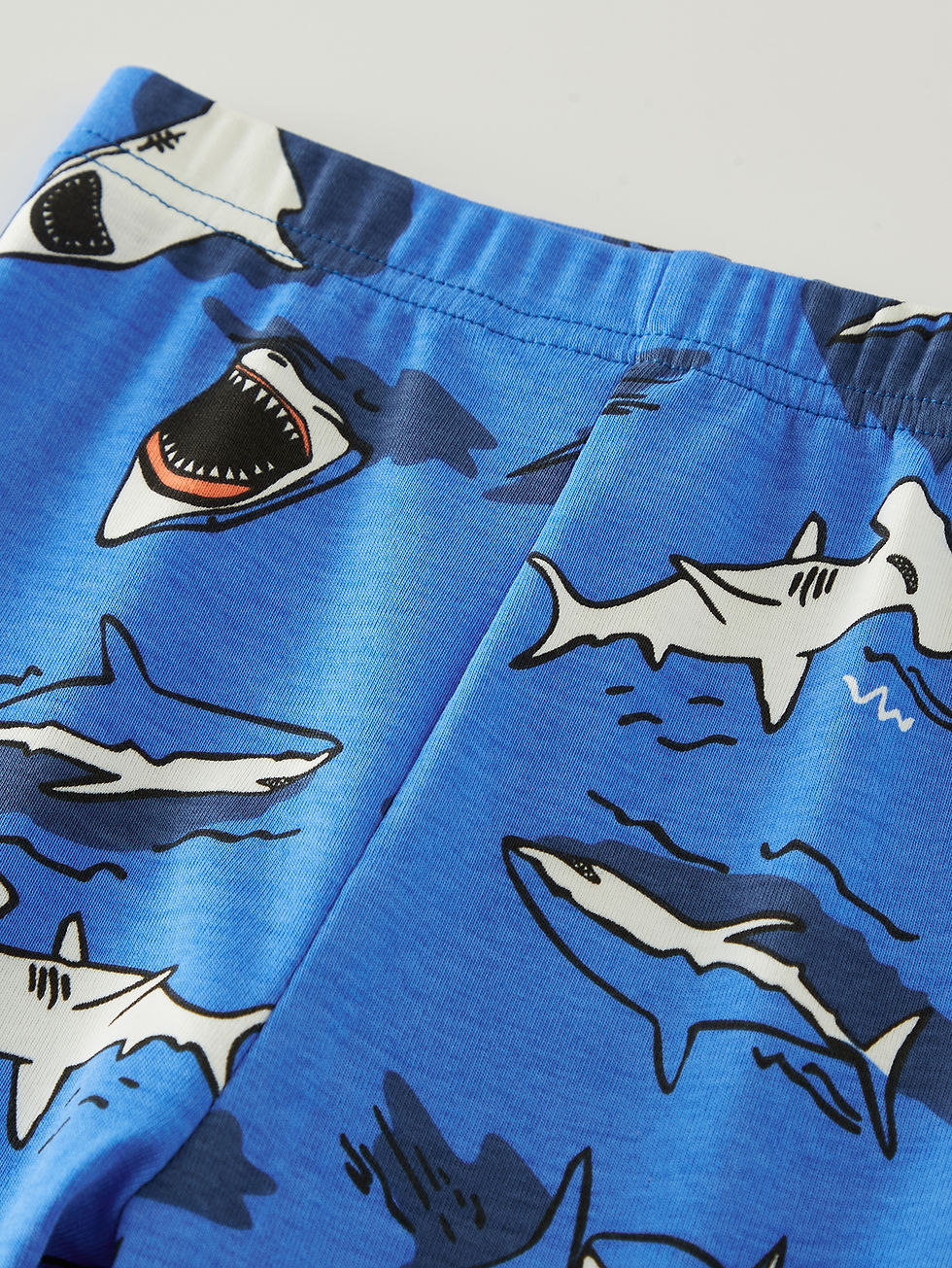Thumbnail: Ocean Theme / Blue Shark Pajamas for Boys 2-8 - 100% Cotton Soft Kids Sleepwear 