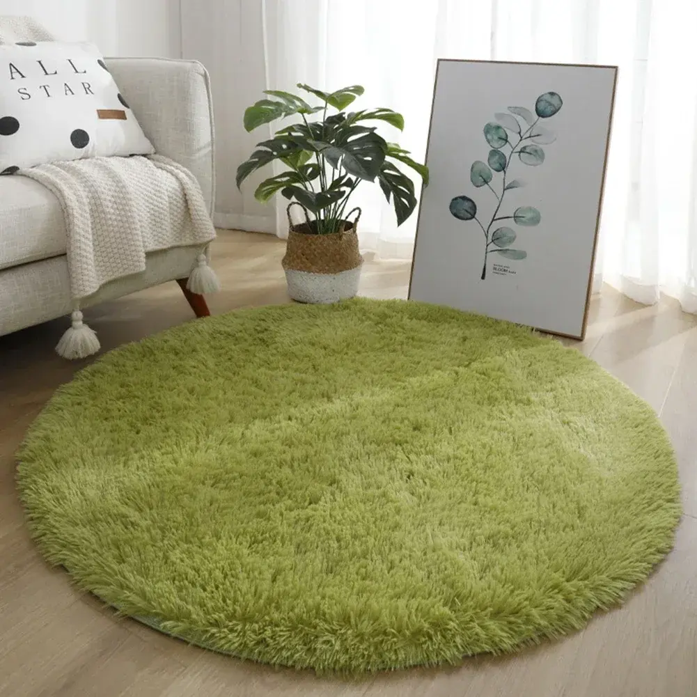 40/60/80cm Anti-Slip Round Rugs Large Shaggy Rug Super Soft Mat Living Room Bedr