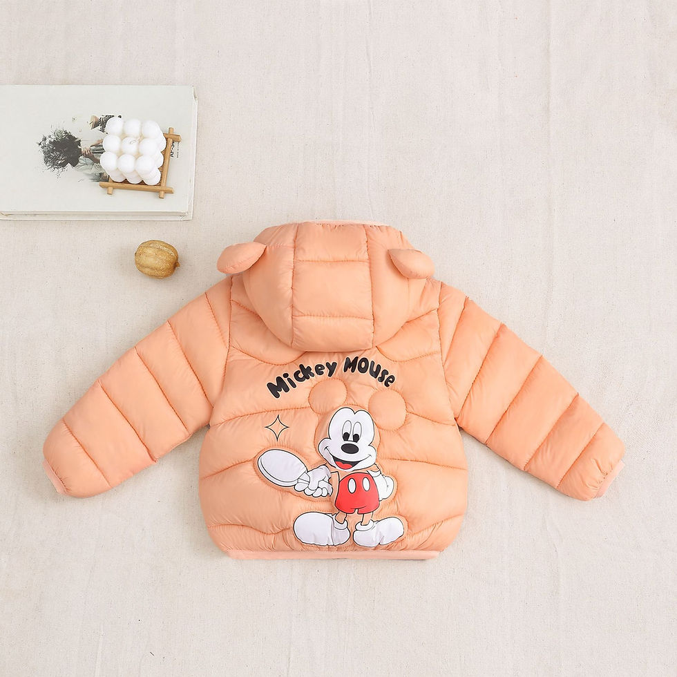 الصورة المصغرة: Baby Boys Girls Lightweight Down Jacket 2025 Autumn Winter Kids Cartoon Mickey M