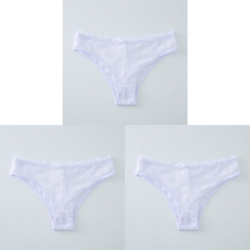 الصورة المصغرة: 3pcs Exquisite Lace Hollowed Out Charm Tempt Female Underwear Sweat Wick Breatha