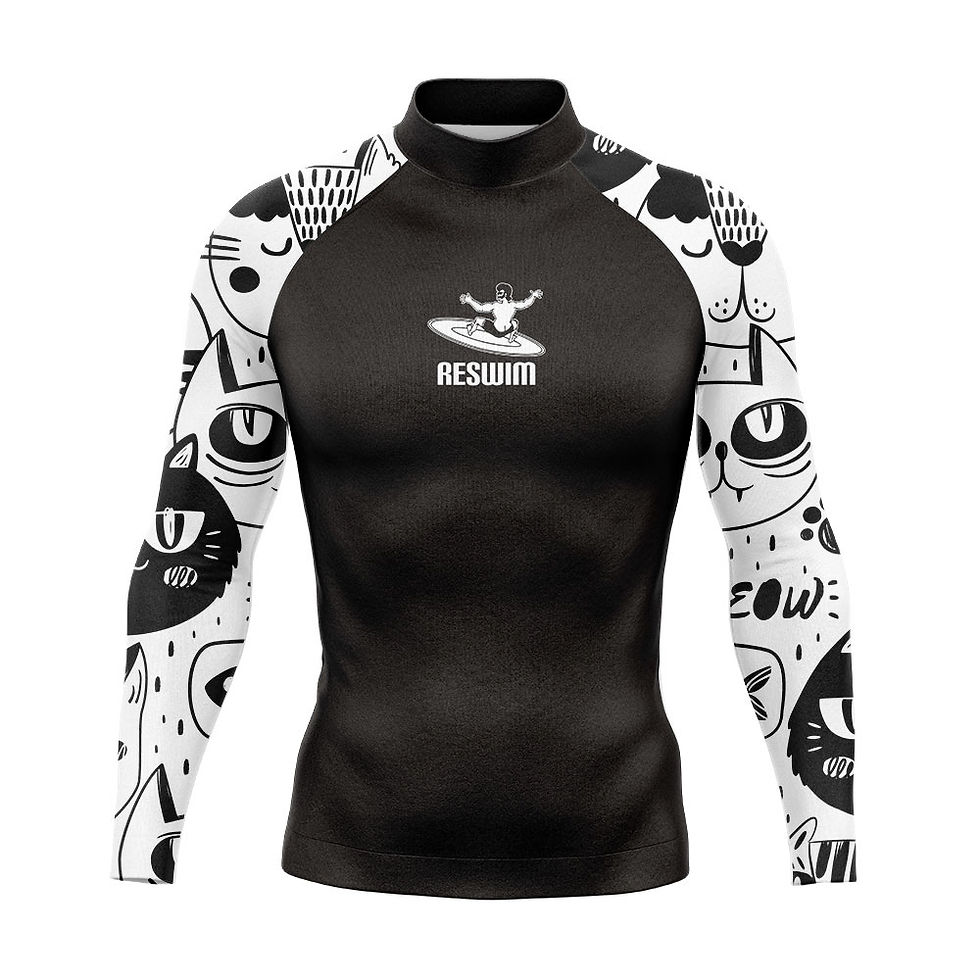 الصورة المصغرة: Men's Rash Guards Surfing Diving Suit Swimwear Long Sleeve T-shirt UV Protection