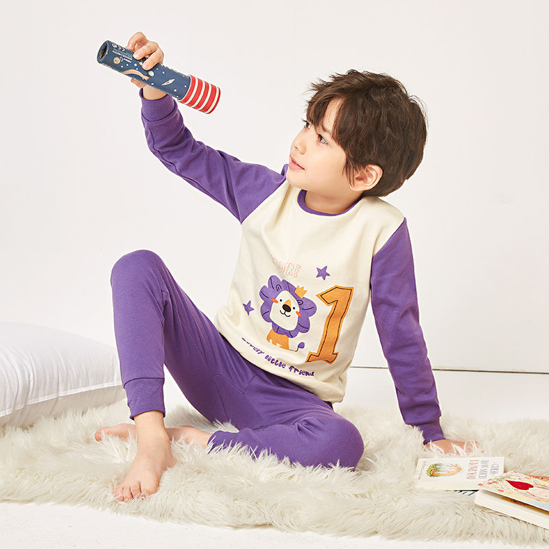 الصورة المصغرة: Child Boy Pajamas for 3-14 Years Winter Long Sleeved Pyjamas Suit Baby Girl Clot