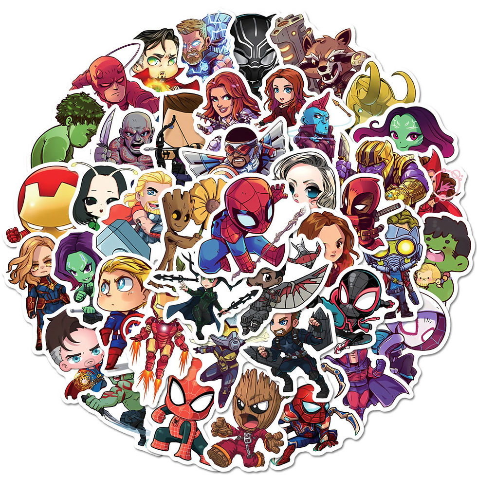 10/30/50/100pcs Disney Marvel The Avengers Anime Stickers Kawaii Decals Laptop N