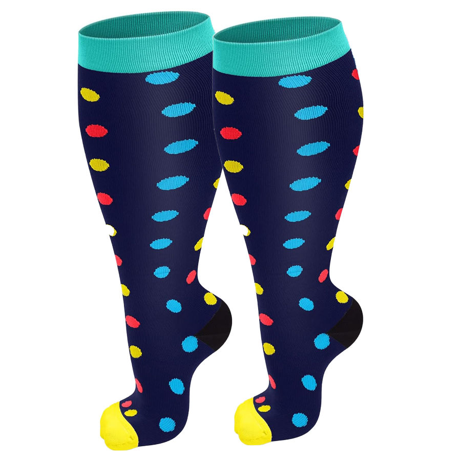 الصورة المصغرة: Plus Size Compression Socks for Women and Men Wide Calf Extra Knee High Support 