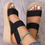 Thumbnail: Women's Light Weight Wedge Sandals Open Toe Platform Thick Soled Summer Casual S
