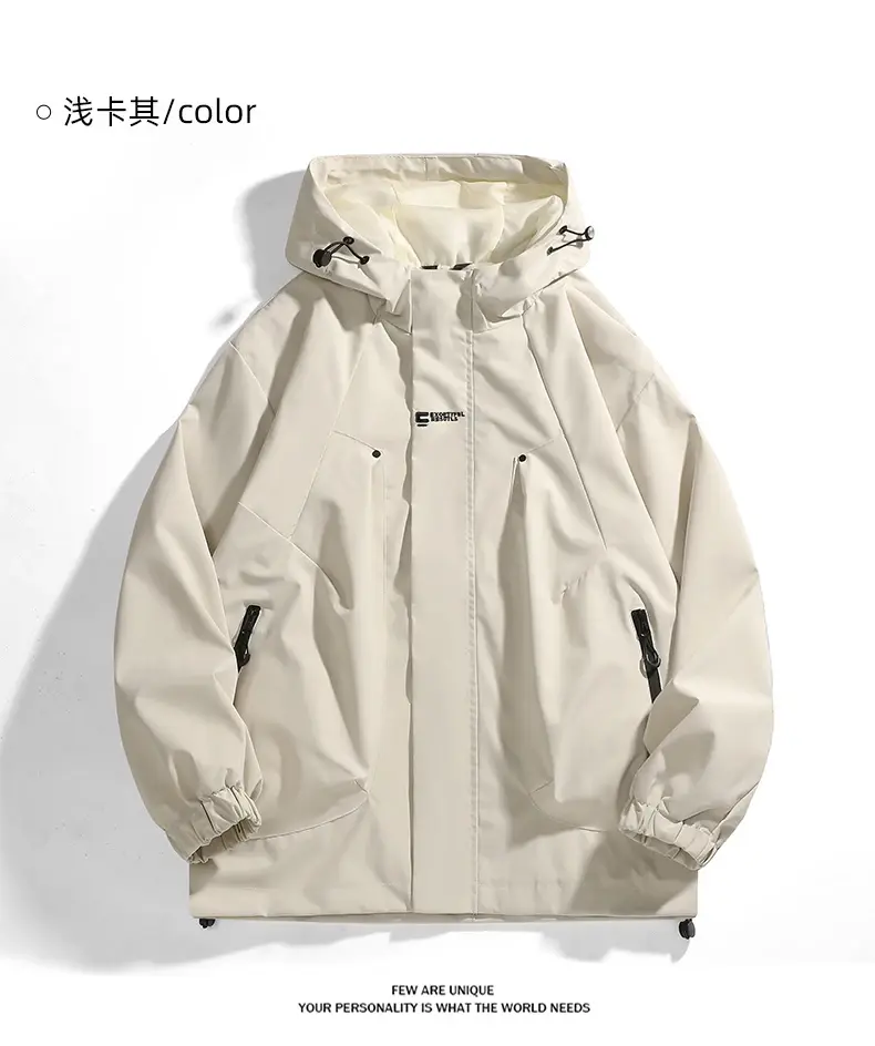 الصورة المصغرة: Unisex Outdoor Waterproof Cargo Jacket Windbreaker Coat 2025 Autumn Street Campi