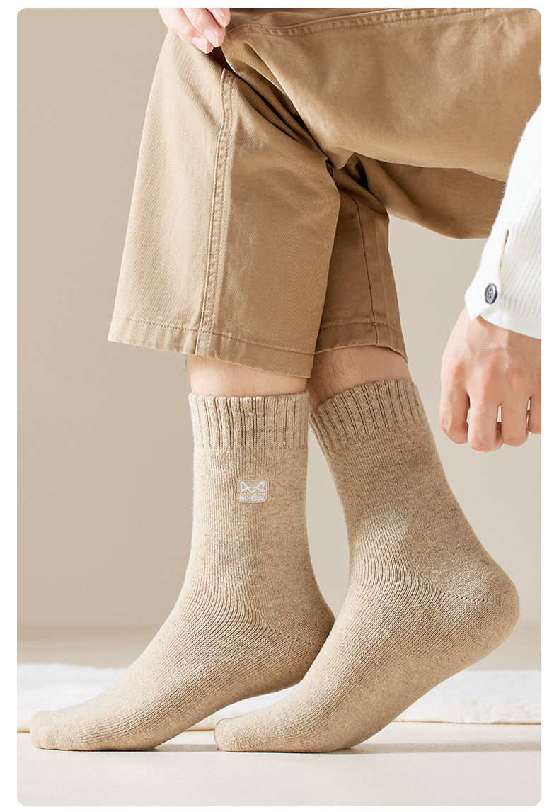 Thumbnail: MiiOW Merino Wool Socks Men Winter Thicken Heated Sock Cold Resistant Cashmere S