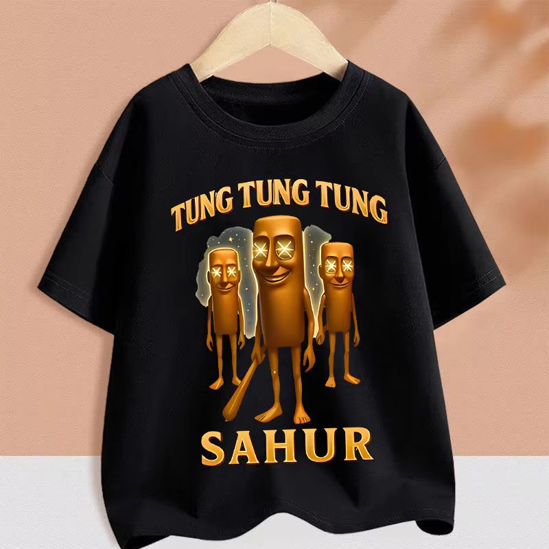 الصورة المصغرة: 2025 Kids Clothes Funny Italian Brainrot T Shirt Cartoon Graphics Casual Vintage