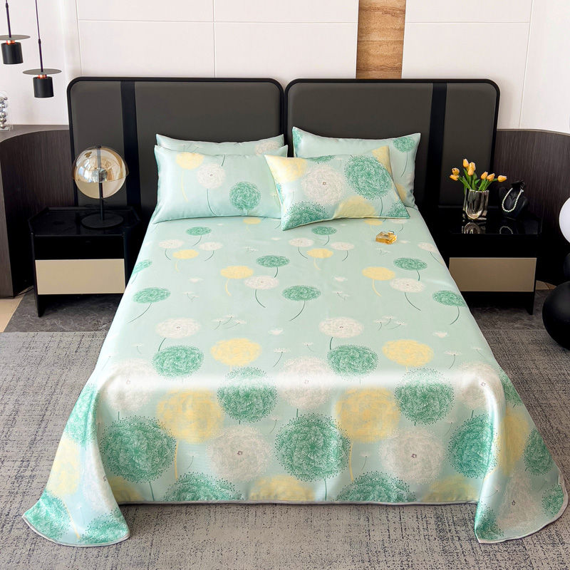 Thumbnail: Summer Ice Silk Cool Bed Sheets for Double Bed Single/Queen/King Size Top Sheets