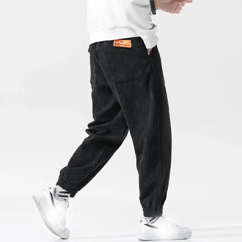 Thumbnail: 2026 Spring New Casual Loose Corduroy Solid Color Harem Pants Man Pockets All Ma