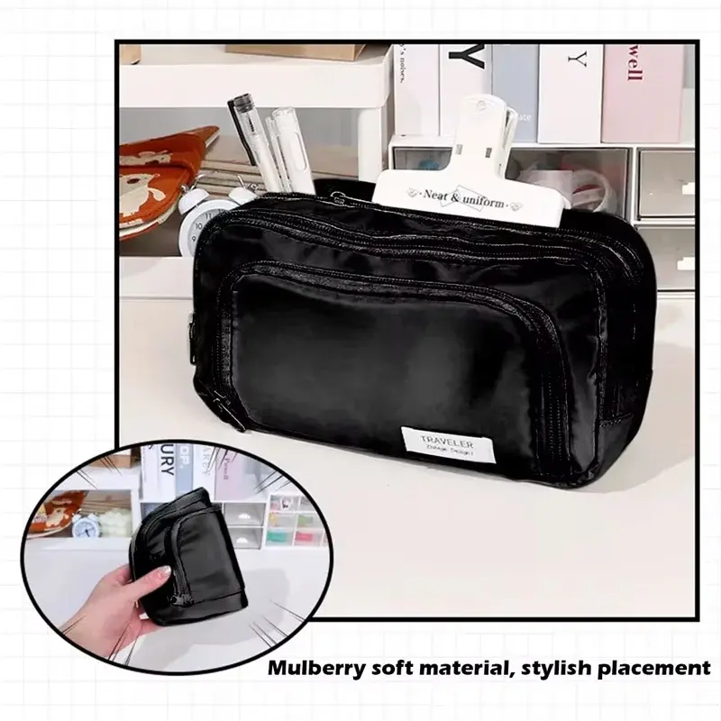 الصورة المصغرة: Cute Multi Layer Pencil Case Pouch, Large Capacity Pen Case Bag,Durable Statione
