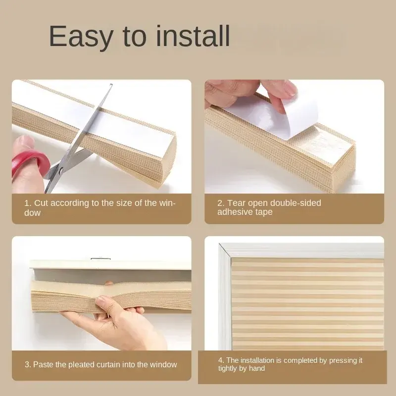 Thumbnail: Blackout Blind for Window Pleated Blinds Cordless Shade Light Filtering Shades f