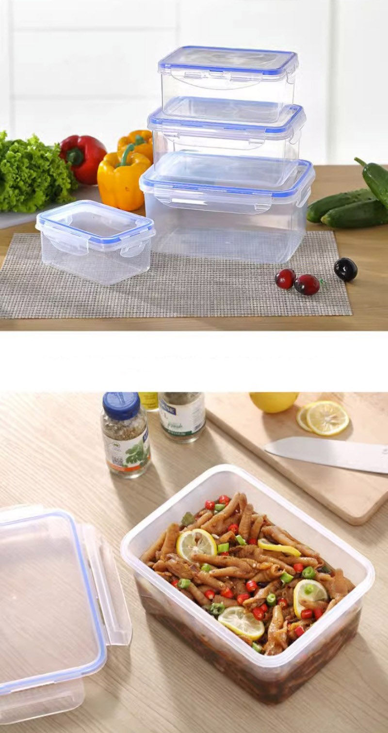 Thumbnail: Kitchen Refrigerator Sealed Rectangular Refrigerator Storage Box with Lid Plasti