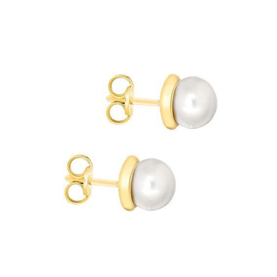 Thumbnail: 9ct Yellow Gold Freshwater Pearl Stud Earrings