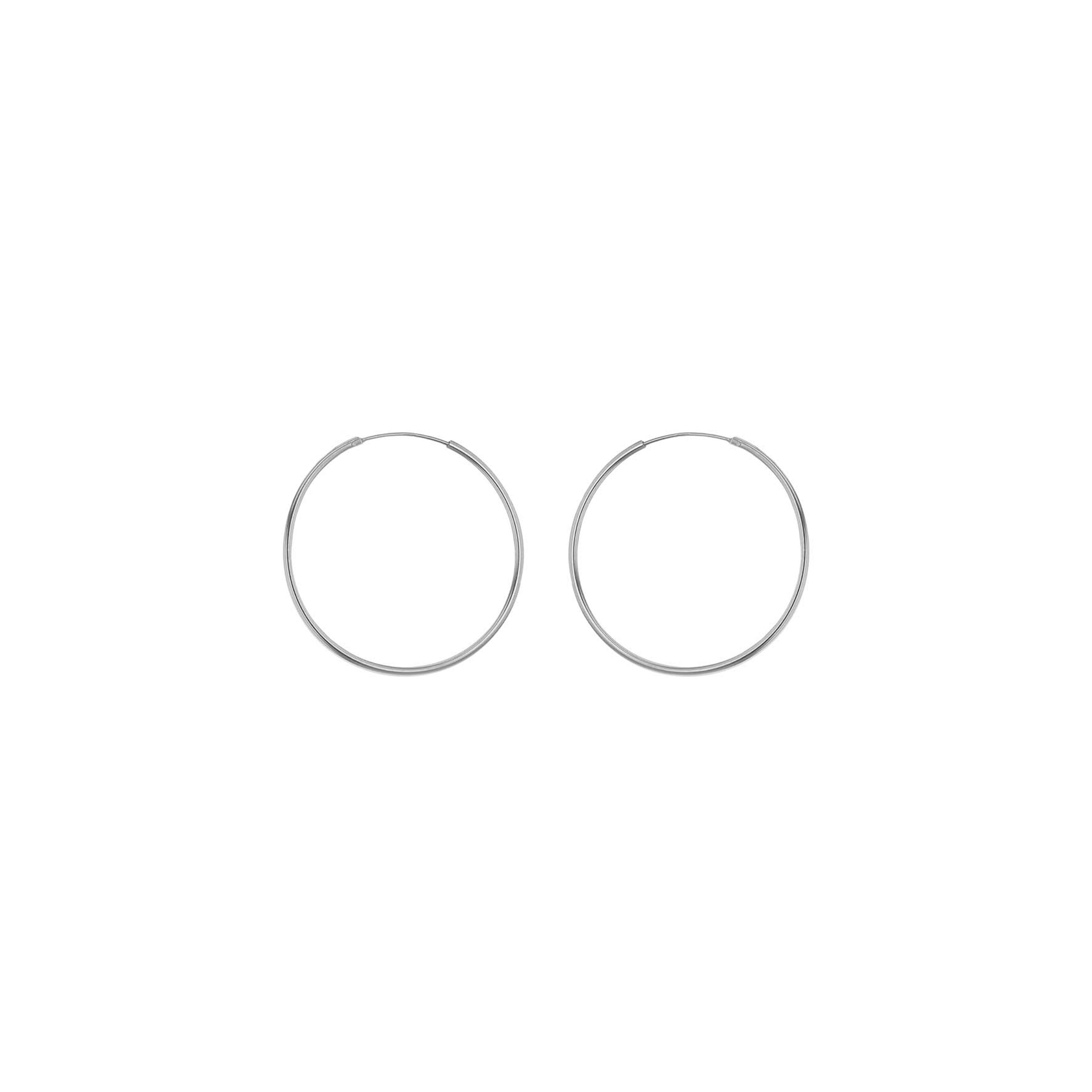 Aretes tipo argolla de plata de ley de 20 mm