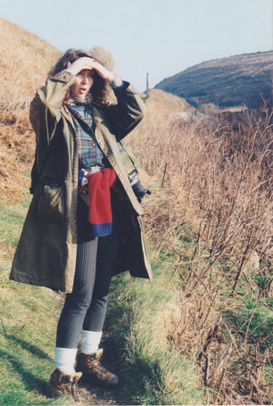 Textile Artist Jenni Cadman walking the Cornish landscape