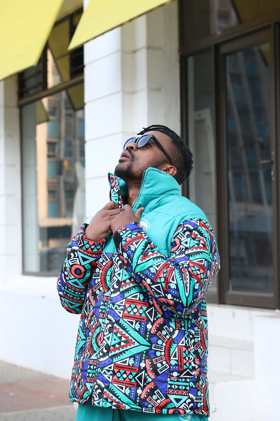 Thumbnail: Men's Teal Puffer Jacket 