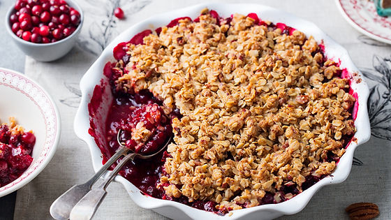 apple + rhubarb crumble