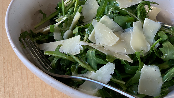 rocket, pear + parmesan
