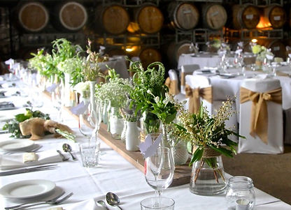 The Barrel Room set up for a beautifully simple wedding celebration