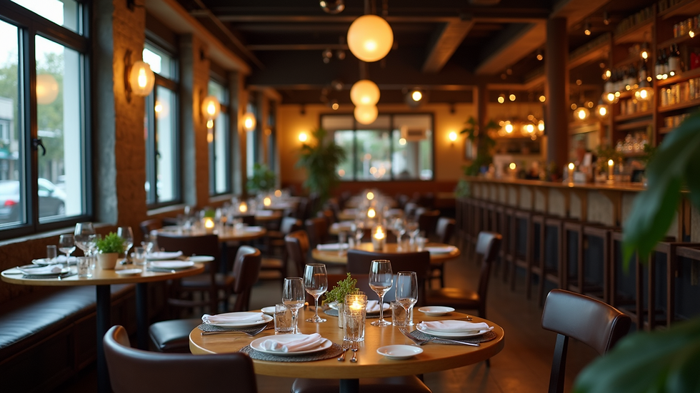 High angle view of a cozy restaurant setting