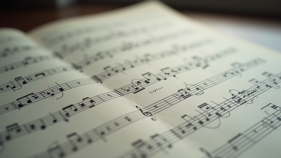Close-up of a music sheet with notes and lyrics