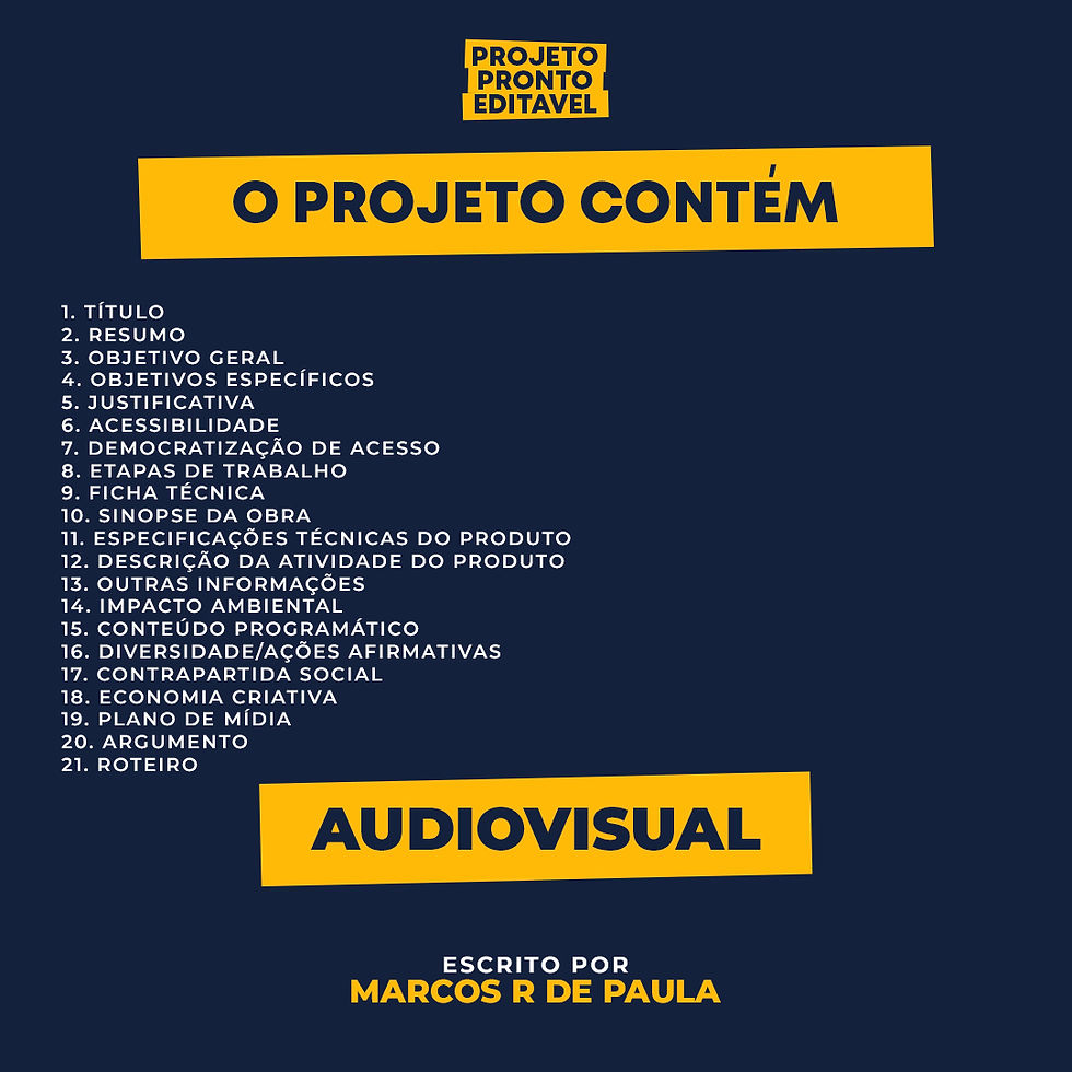 Miniatura: PROJETO PRONTO EDITÁVEL - AUDIOVISUAL