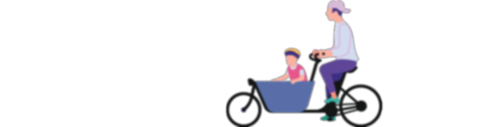 Father and son on a cargo bike