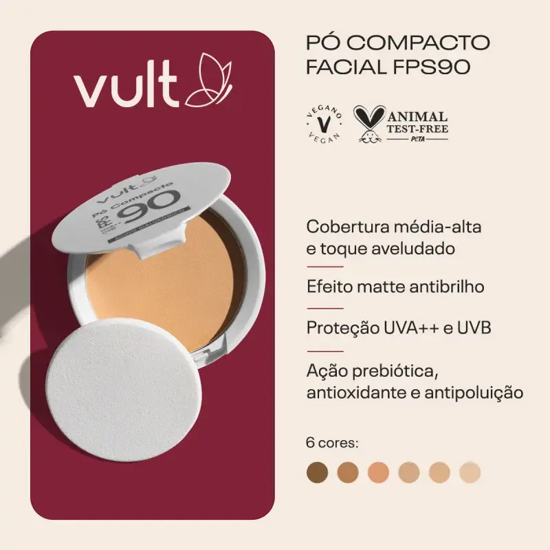 Miniatura: PÓ COMPACTO FACIAL MÉDIO ESCURO COR 4 FPS 90